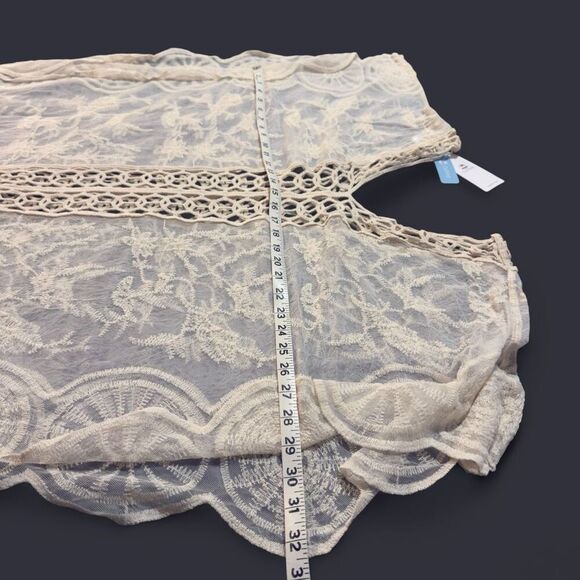 NWT (L) Cupshe Cream Lace & Crochet Maxi Swim Cover Up - Picture 9 of 15